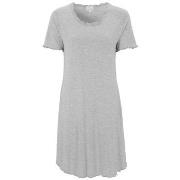 Damella Bamboo Plain Short Sleeve Nightdress Lysgrå Bambus Small Dame