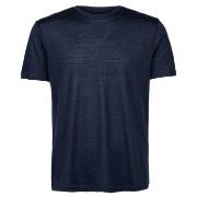 Panos Emporio Wool Tencel Short Sleeve Top Marine X-Large Herre