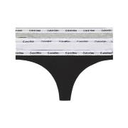 Calvin Klein Truser 3P Modern Logo Thongs Hvit/Grå bomull Small Dame