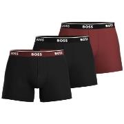 BOSS 3P Power BoxerBr Svart/Rød bomull Small Herre