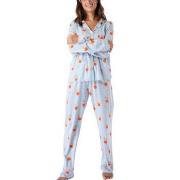 PJ Salvage Playful Prints Long Pyjamas Blå Mønster X-Large Dame