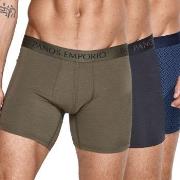 Panos Emporio 3P Base Bamboo Cotton Boxer Blå/Grønn Medium Herre