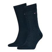 Tommy Hilfiger Strømper 2P Men Sock Stripe Svart/Blå Str 39/42 Herre