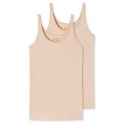 Schiesser 2P 95-5 Organic Tank Top Beige bomull 38 Dame