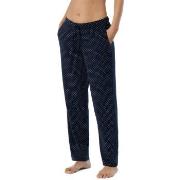 Schiesser Mix and Relax Jersey Long Lounge Pants Blå Mønster bomull 44...