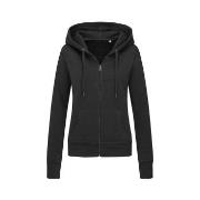 Stedman Active Hooded Sweatjacket For Women Svart Large Dame