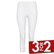 Decoy Capri Leggings Hvit økologisk bomull Small Dame