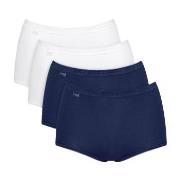 Sloggi Truser 4P Basic Plus Maxi Panty Hvit/Marine bomull 40 Dame