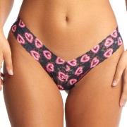 Hanky Panky Truser 3P Printed Low Rise Thong Svart/Rosa nylon One Size...