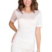 Lady Avenue Silk Jersey T-Shirt Benhvit silke Small Dame