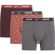 Nike 9P Everyday Cotton Boxer Grå/Rød bomull Small Herre