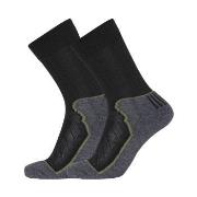 Dovre Strømper 2P Organic Wool Terry Crew Socks Svart Str 44/47 Herre