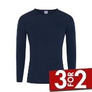 Dovre Wool Long Sleeve T-Shirt Marine ull Large Herre