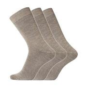 Dovre Strømper 3P No Elastic Twin Socks Beige bomull Str 45/48 Herre