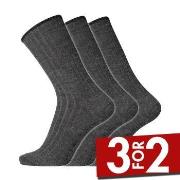 Dovre Strømper 3P Wool No-Elastic Socks Mørkgrå  Str 40/45 Herre