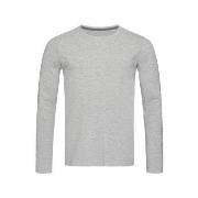 Stedman Clive Long Sleeve Gråmelerad ringspunnet bomull X-Large Herre