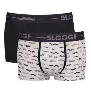 Sloggi 4P Men GO Movember Hipster Svart/Hvit bomull Large Herre