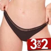 Sloggi Truser 2P GO Ribbed Brazilian Briefs Svart økologisk bomull Med...