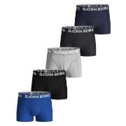 Björn Borg 5P Cotton Stretch Shorts For Boys Blå/Grå bomull 110-116