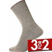 Egtved Strømper Wool No Elastic Rib Socks Sand Str 40/45