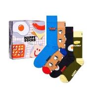 Happy socks Strømper 4P Breakfast Gift Set Blå Mønster bomull Str 41/4...