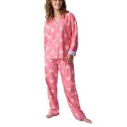 PJ Salvage Long Sleeve Flannel Pyjama Rosa Mønster bomull Medium Dame