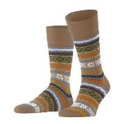 Burlington Strømper Country Fair Isle Wool Sock Brun Mønster Str 40/46...