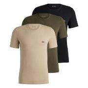 BOSS 3P Classic Regular Fit T ShirtRN Grønn/Brun bomull Medium Herre