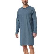 Schiesser Comfort Essential Longsleeve Sleepshirt Blå Mønster bomull 5...