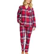 Damella Cotton Flannel Pyjamas Rød Mønster bomull Small Dame