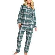 Damella Cotton Flannel Pyjamas Grønn Mønster bomull Medium Dame