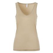 Damella Silk Tank Top Beige silke Small Dame