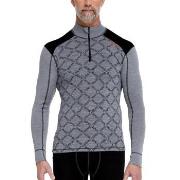 Dovre Half Zip Jacquard Baselayer Grønn Mønster ull Medium Herre