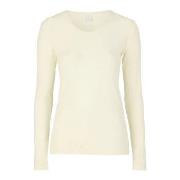 Damella Wool Long Sleeve Top Benhvit merinoull XX-Large Dame
