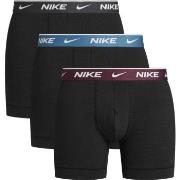 Nike 3P Everyday Cotton Boxer Svart/Vinrød bomull Large Herre