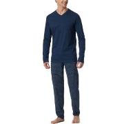 Schiesser Casual Essentials Long Sleeve Pyjamas Marine bomull Medium H...