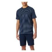 Schiesser Casual Essentials Short Sleeve Pyjama Mørkblå bomull Small H...