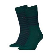 Tommy Hilfiger Strømper 2P Men Breton Crew Socks Mørkgrørnn  Str 43/46...