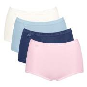 Sloggi Truser 4P Basic Plus Maxi Panty Rosa/Blå bomull 46 Dame