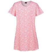 Trofe Sweet Flower Woman Dress Rosa Mønster bomull Small Dame