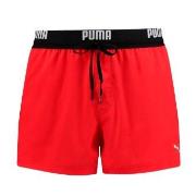 Puma Badebukser Logo Short Length Swim Shorts Rød polyester X-Large He...