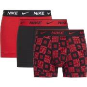 Nike 3P Everyday Cotton Stretch Trunks Rød/Svart bomull X-Large Herre