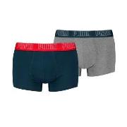 Puma 2P Men Everyday Trunks Marine/Grå bomull Small Herre