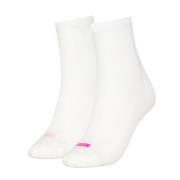 Puma Strømper 2P Women Heart Logo Short Crew Socks Hvit/Rosa Str 39/42...