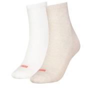 Puma Strømper 2P Women Heart Logo Short Crew Socks Vanilje/Hvit Str 35...