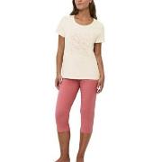 Triumph PK 02 Capri Pyjama Set Rosa/Beige bomull 44 Dame