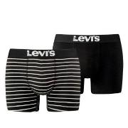 Levis 2P Base Stripe Boxer Svart/Hvit bomull Large Herre