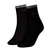 Calvin Klein Strømper 2P Shiny Logo Short Socks Svart Str 39/42 Dame