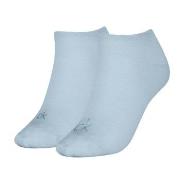 Calvin Klein Strømper 2P Shiny Logo Sneaker Socks Lysblå Str 35/38 Dam...