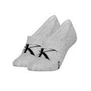 Calvin Klein Strømper 2P Women Monogram Footie Socks Grå Str 39/42 Dam...